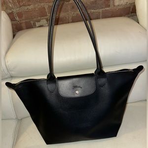 Longchamp Black 100% Leather Bag / Purse / Weekender